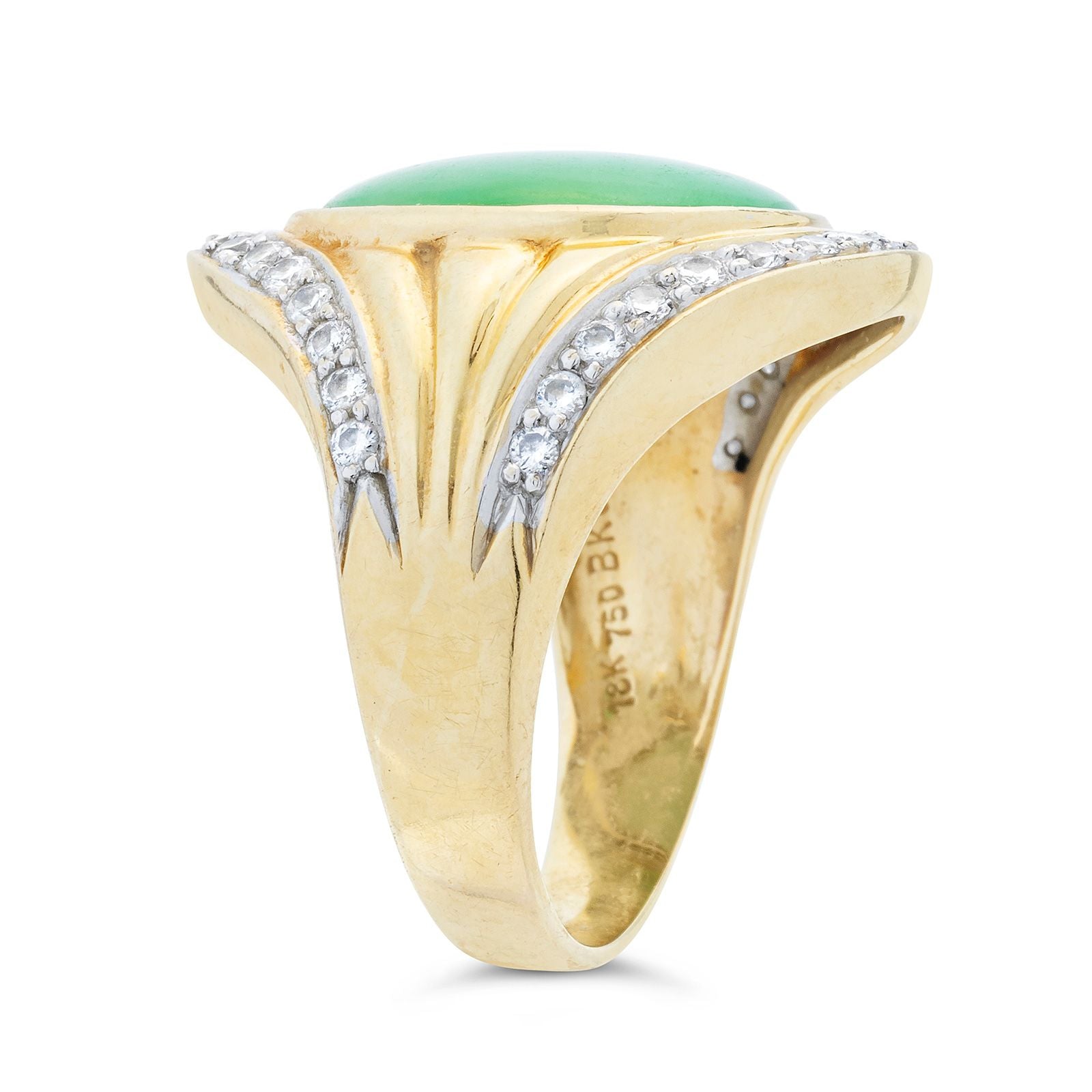 翡翠 · 钻石 · 18K金戒指 / Jadeite, Diamond and 18K Gold Ring