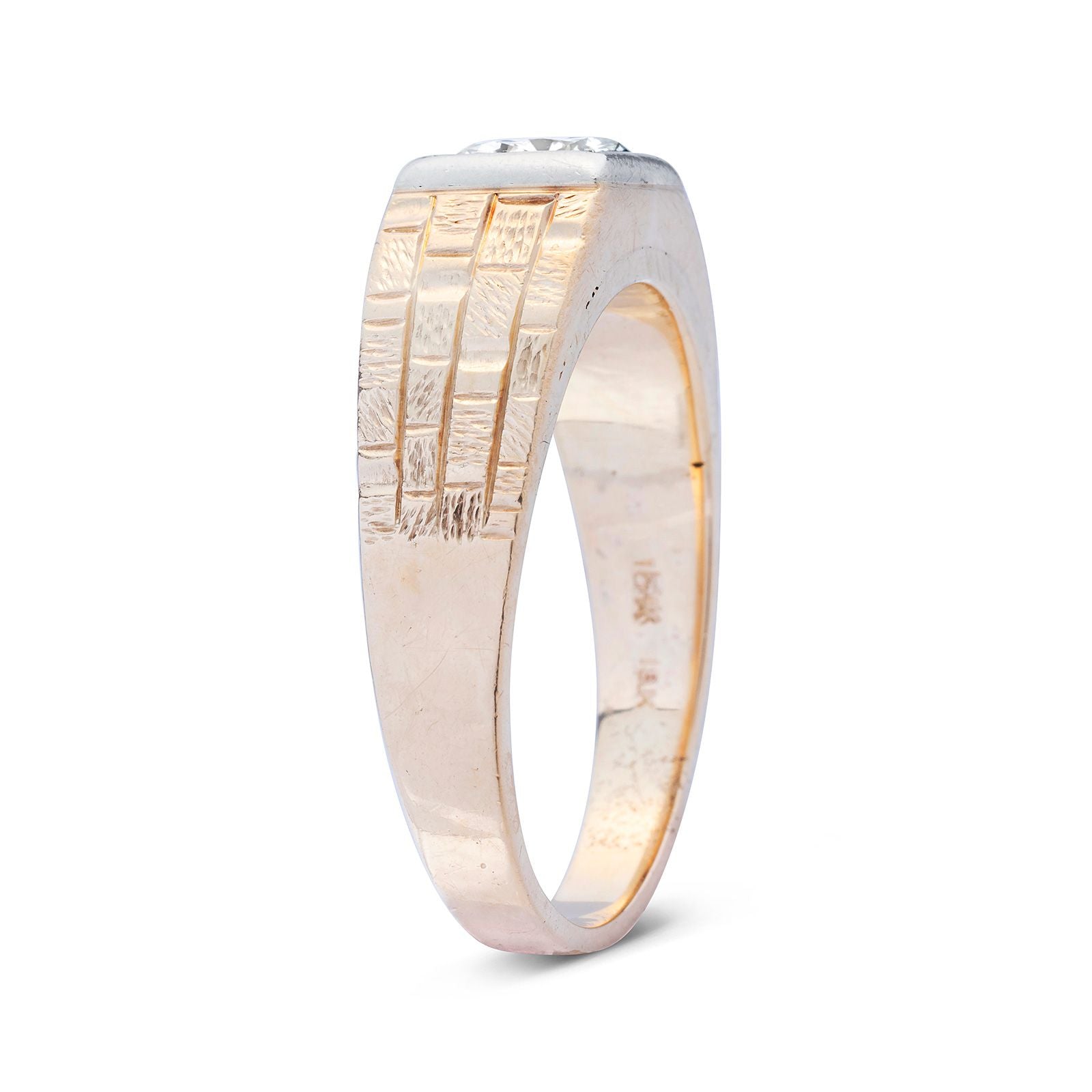 钻石单石 · 黄金/白金双色戒指 Diamond Solitaire Gold Ring