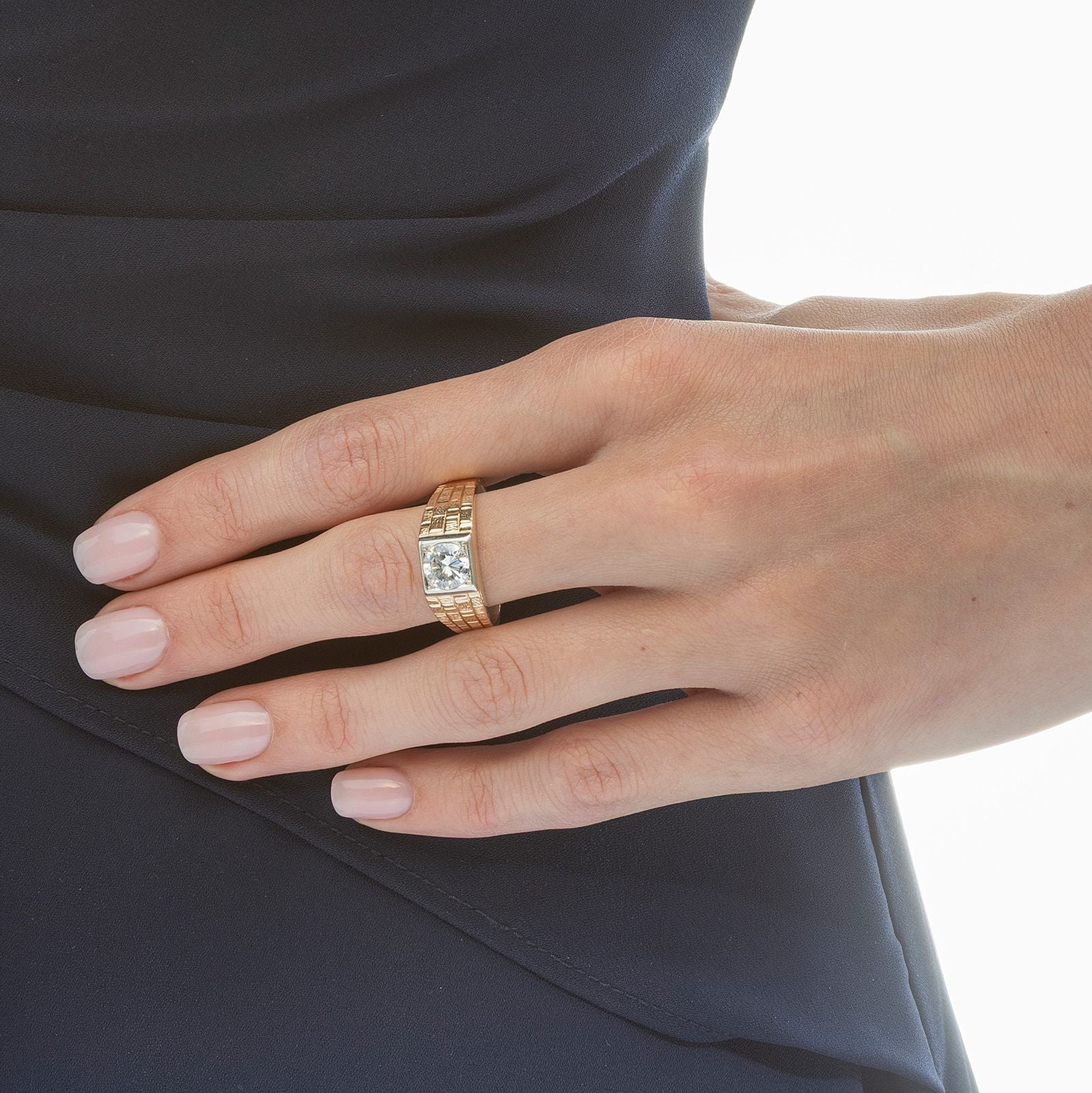 钻石单石 · 黄金/白金双色戒指 Diamond Solitaire Gold Ring