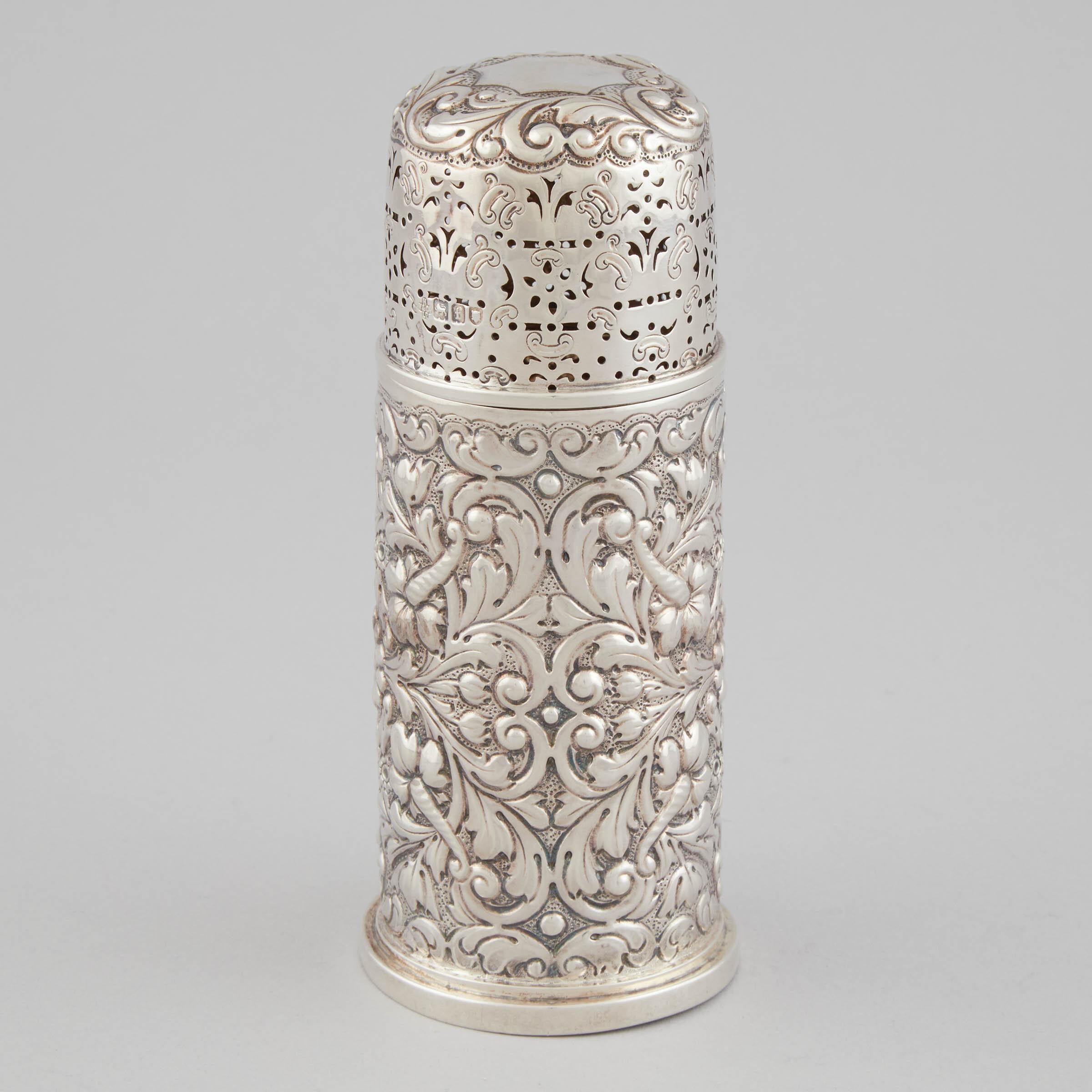 英国浮雕银糖罐 爱德华时期 Edwardian British Embossed Silver Sugar Bowl, Horace Woodward & Co. 1901年