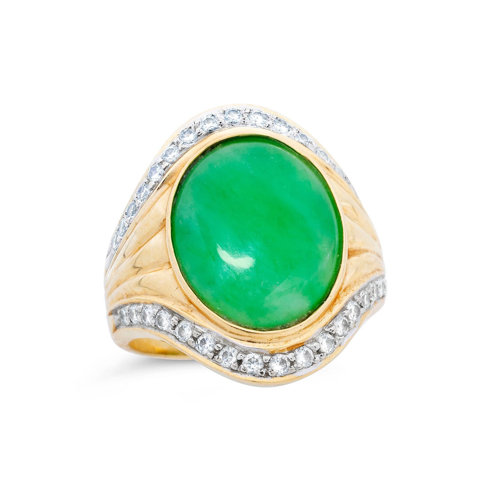 翡翠 · 钻石 · 18K金戒指 / Jadeite, Diamond and 18K Gold Ring