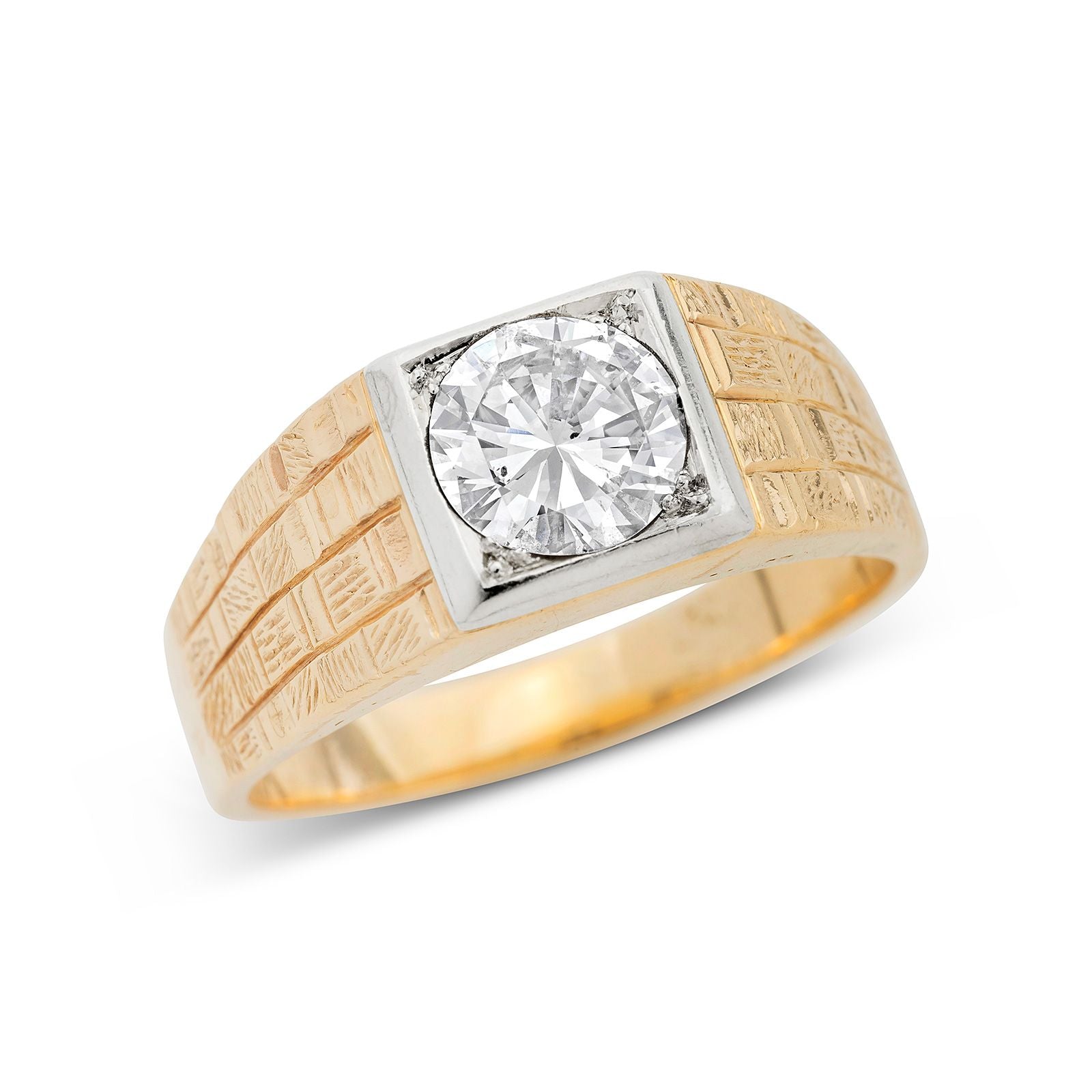钻石单石 · 黄金/白金双色戒指 Diamond Solitaire Gold Ring