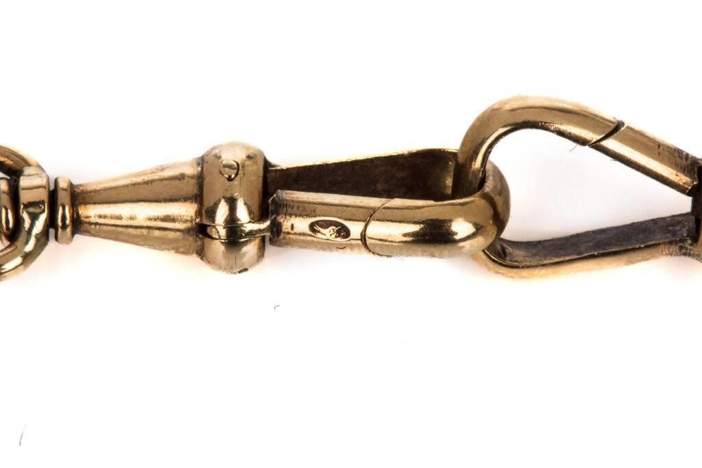 欧洲古董金怀表链,约 1900 年前后 ANTIQUE EUROPEAN GOLD WATCH CHAIN
