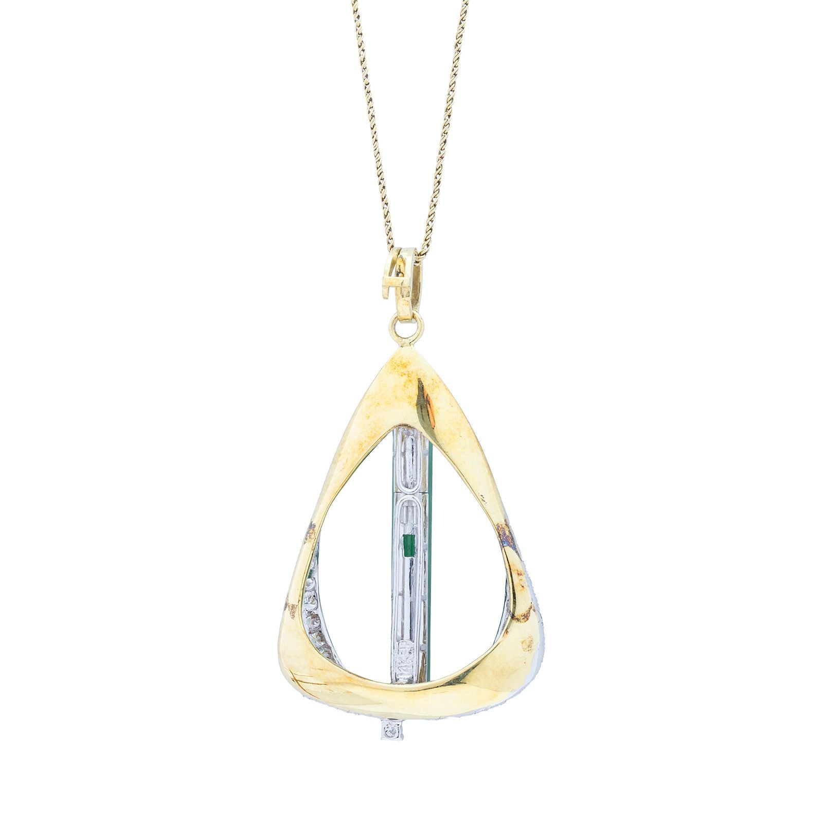 翡翠 · 钻石 · 14K金吊坠项链 / Jadeite, Diamond and 14K Gold Pendant Necklace